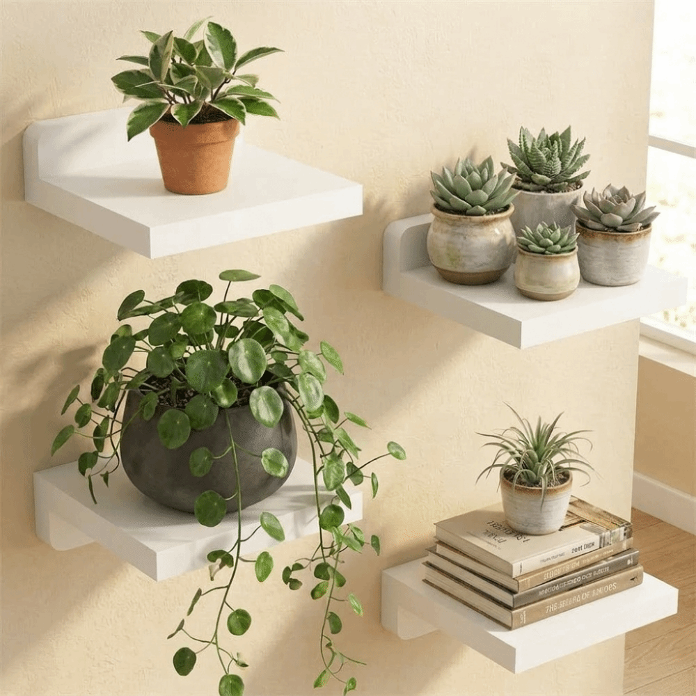 4PCS Wood Small Floating Shelv - Flower Wall Panel review and price
