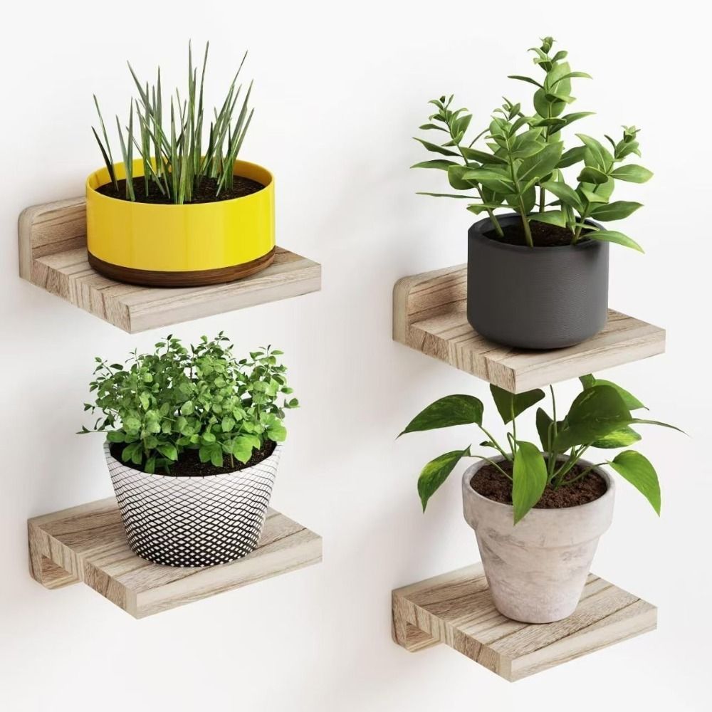 4PCS Wood Small Floating Shelv - Flower Wall Panel review and price